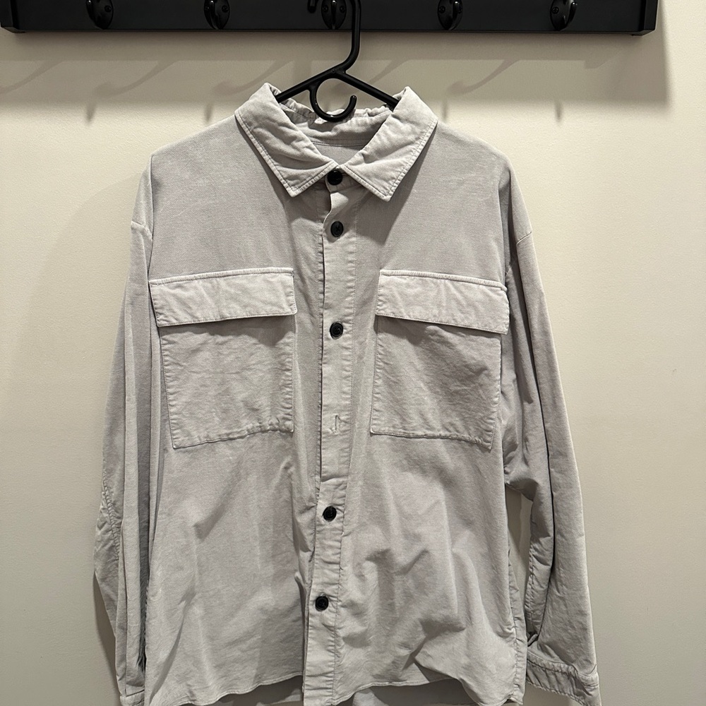 Zara Light Gray Shirt Jacket